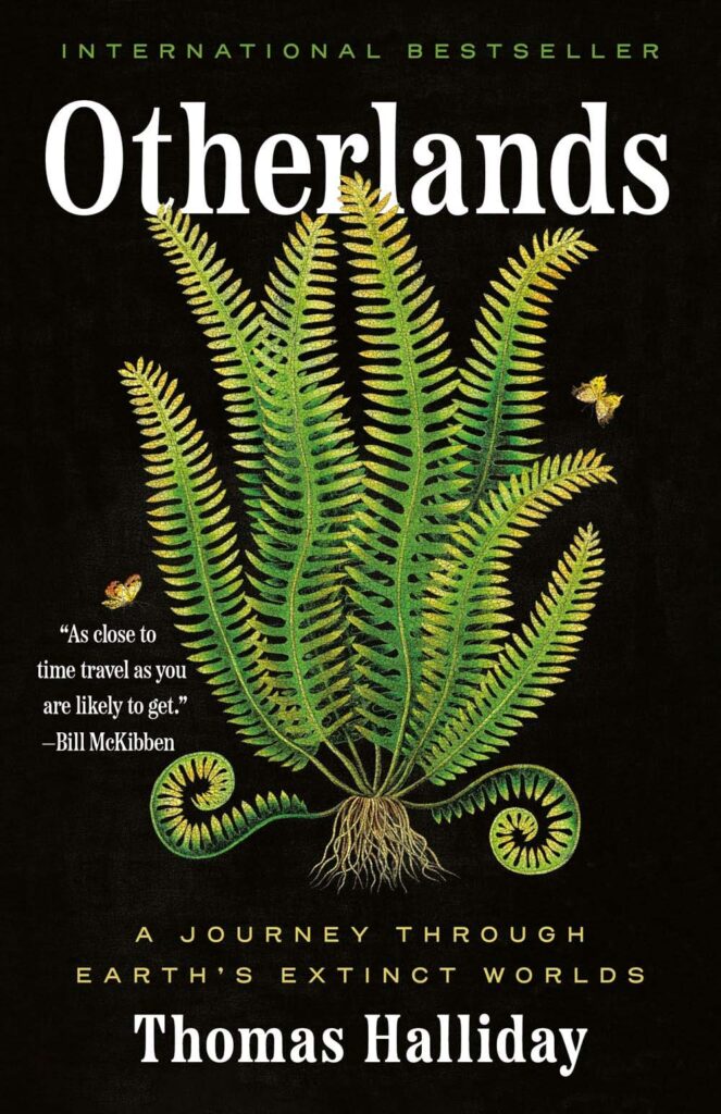 Cover of Otherlands book green plant on black background